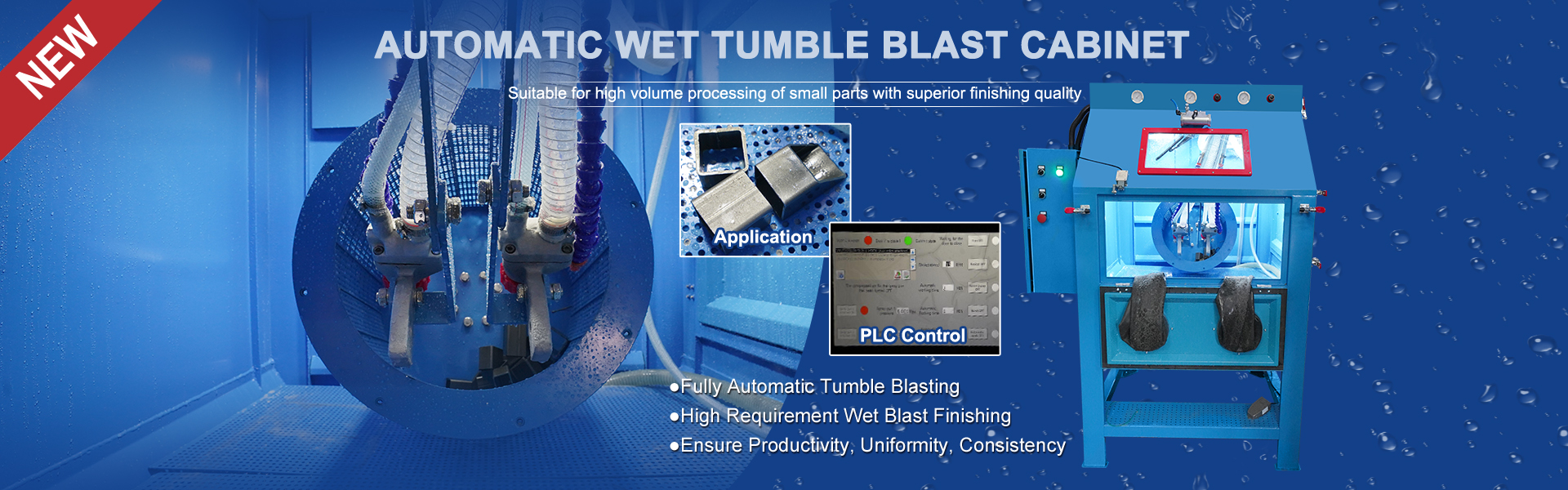 wet tumble blasting cabinet
