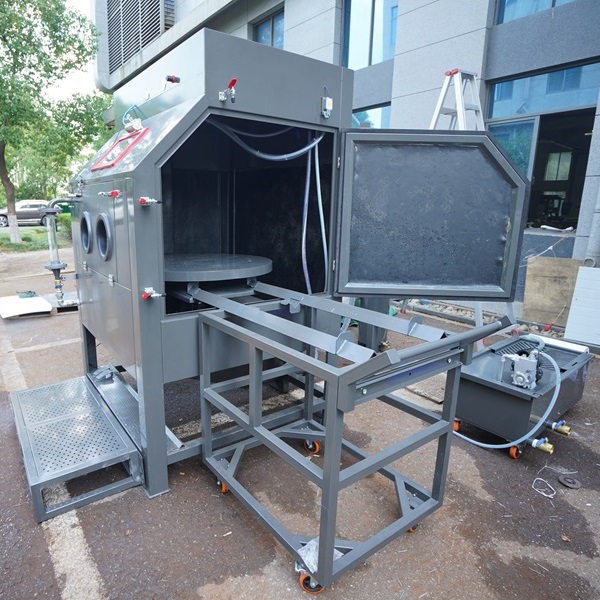 Wet Blast Cabinet with Turntable & Cart