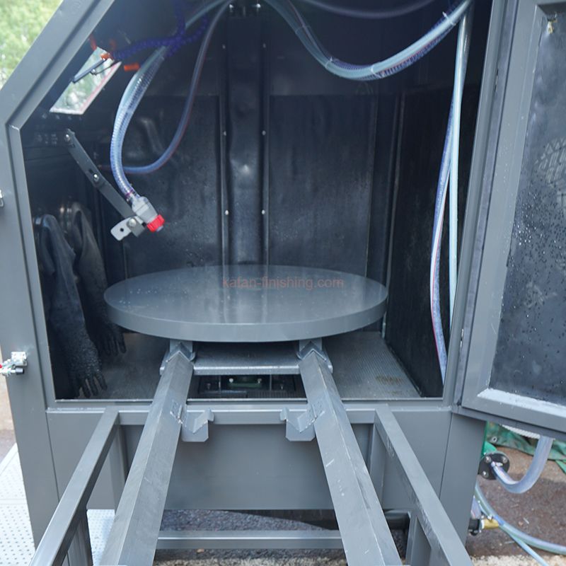 Wet Blasting Cabinet with Turntable and Cart