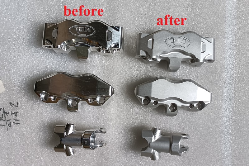 sandblasting brake caliper
