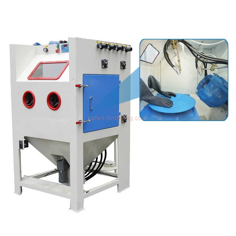 2 in 1 Automatic Sandblasting Machine with Turntable & Tumbler