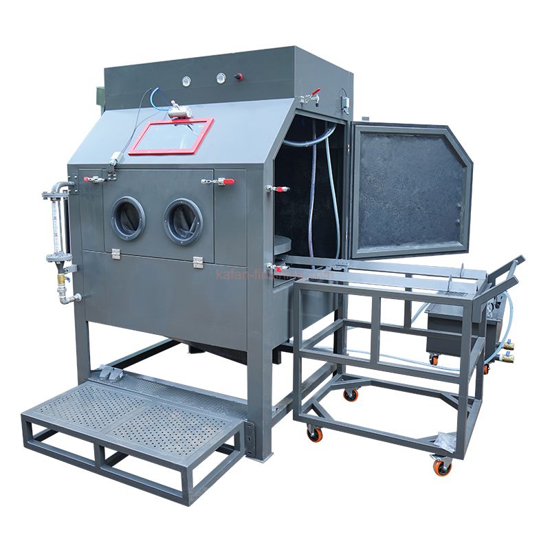 Wet Blasting Cabinet with Turntable and Cart