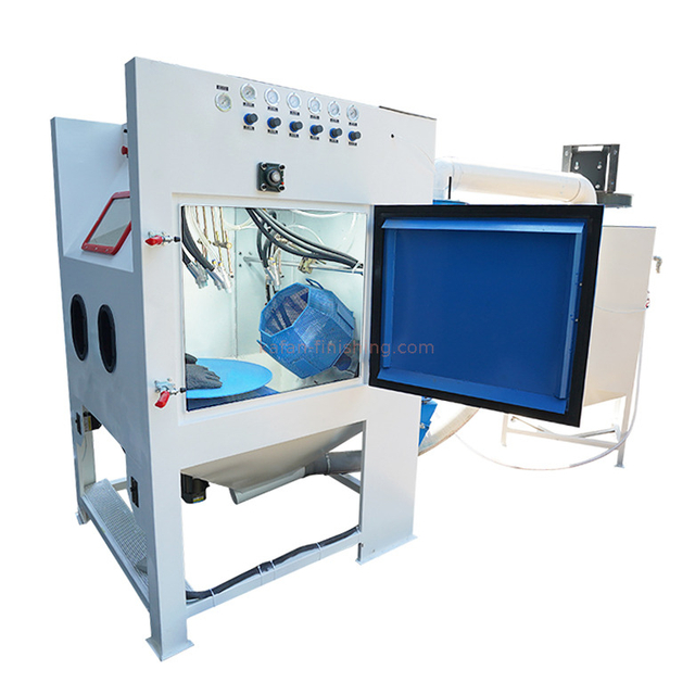 2 in 1 Automatic Sandblasting Machine with Turntable & Tumbler