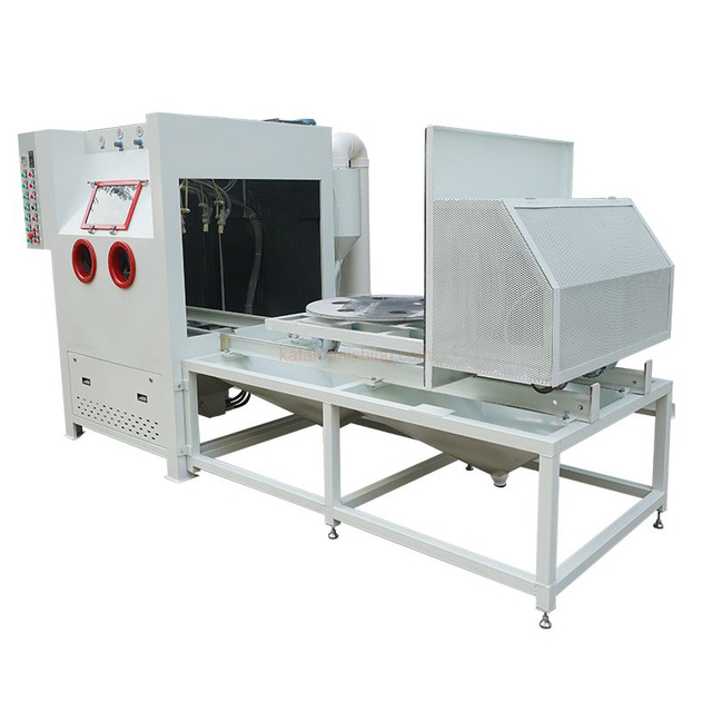 Turntable Sand Blast Cabinet with Automatic Cart