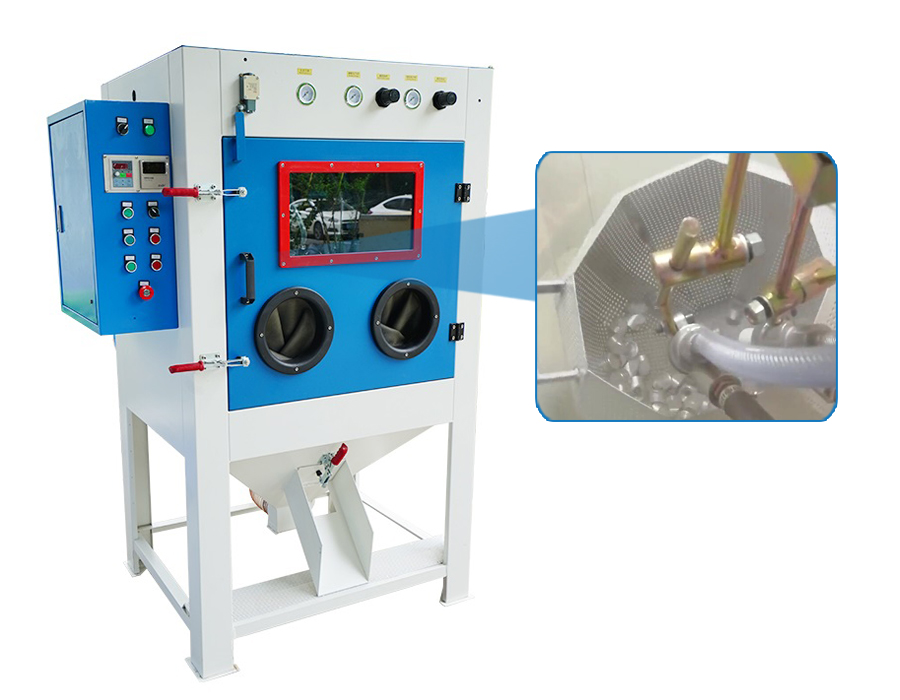 tumble basket blast cabinet