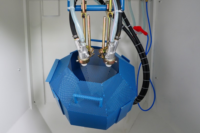 tumble basket blast cabinet