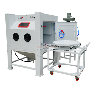 Efficient Manual Sandblasting Cabinet with Turntable & Cart